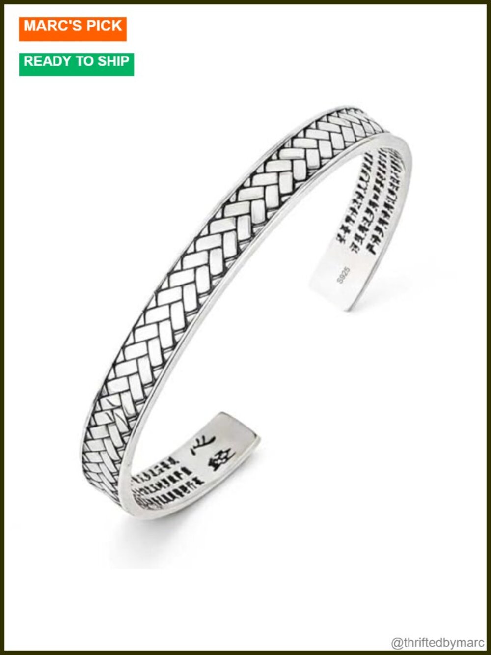 Sterling Silver Stacked Bangle Bracelet Open Cuff Adjustable